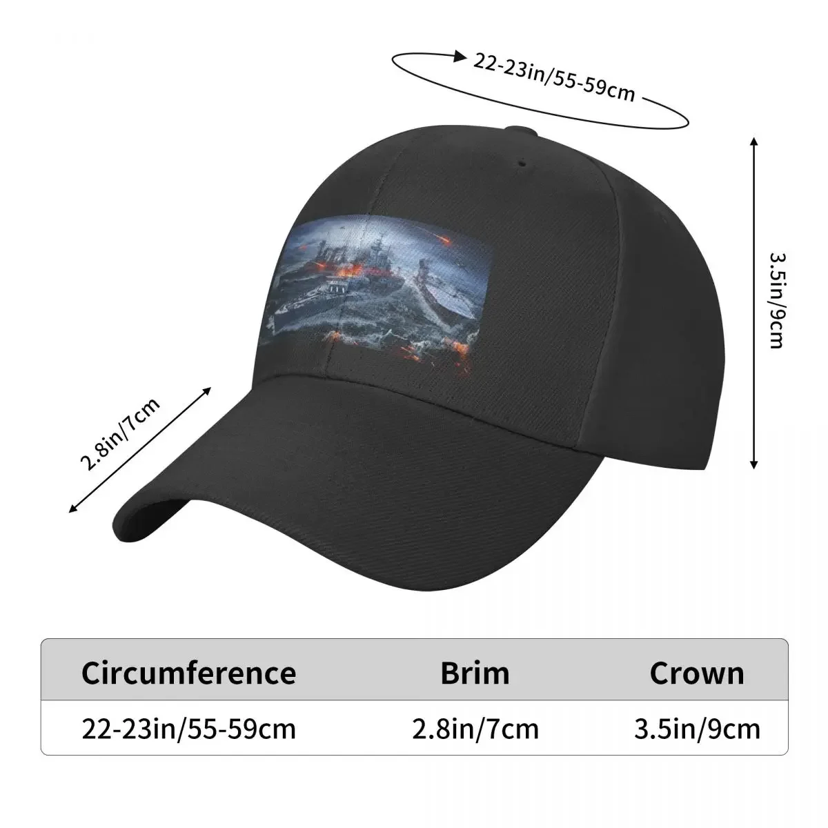 World Of Warships Baseball Cap For Men Cotton Hats Adjustable Hat Fashion Casual Cap Truck Driver Hat