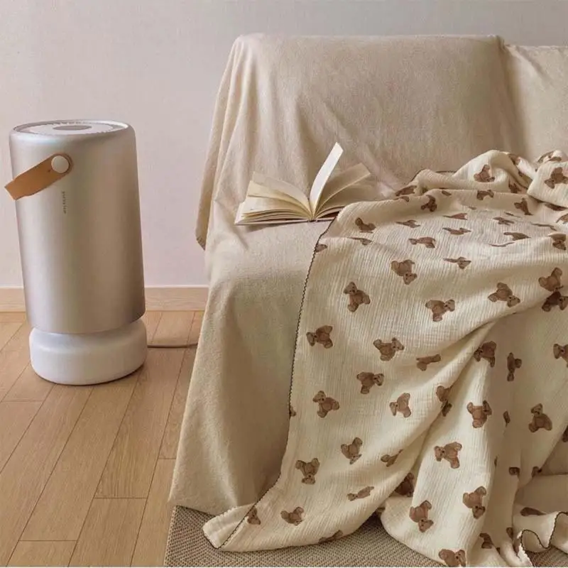 M89C طفل 2 طبقات الشاش قماط التفاف الشاش بطانية الدب طباعة مكيفة الهواء لحاف