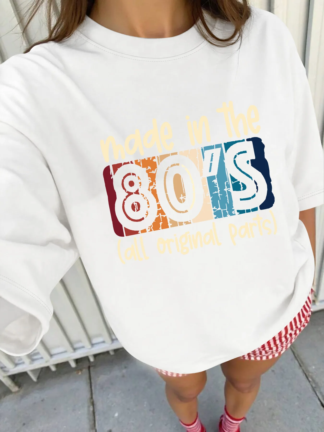 

Футболка больших размеров: «Сделано в 80-х» с винтажной ретро-графикой