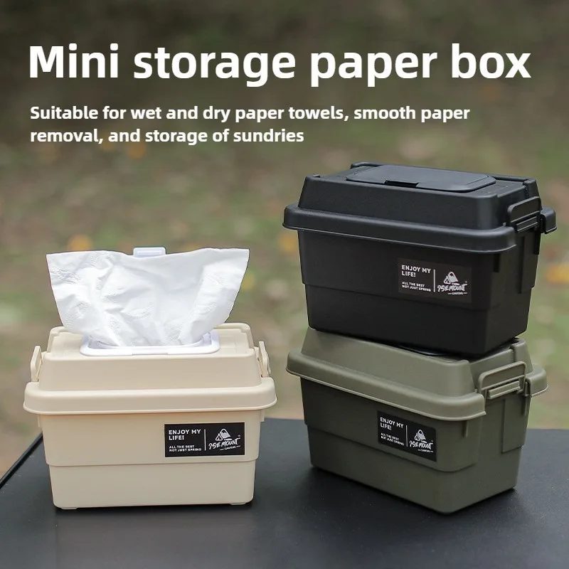 Ise montagem caso de tecido ao ar livre desktop guardanapo caixa armazenamento papel portátil 1.1l acampamento piquenique tempero garrafa organizador diversos