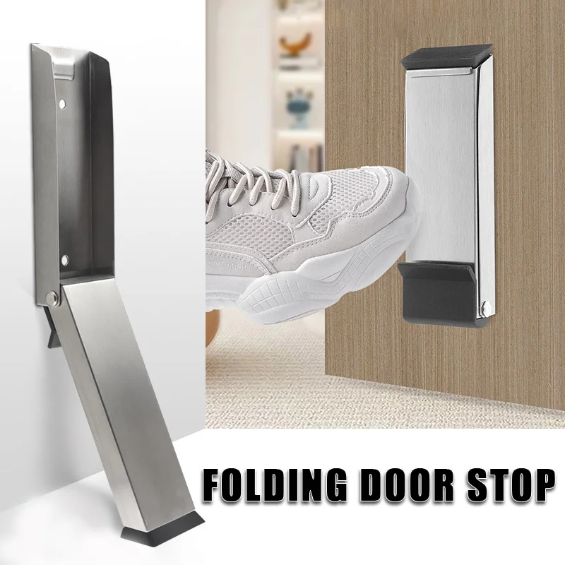 Adjustable metal door stopper for easy installation, windproof door seam stopper, durable door stopper for home and office use
