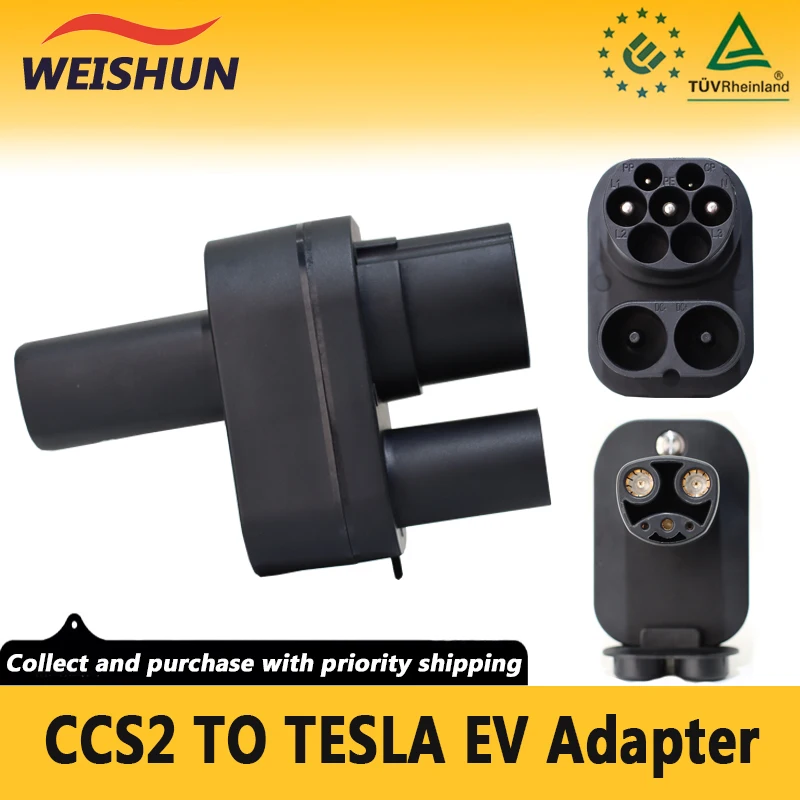 15% Discount CCS2 To Tesla DC+AC EV Adapter TPC Connector 250A 1000V 250KW NACS Model Y/S/3/X