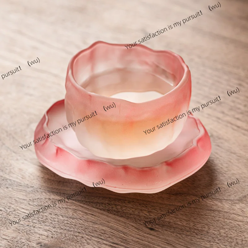 Crystal glazed glacier cup pink small teacup, tea set