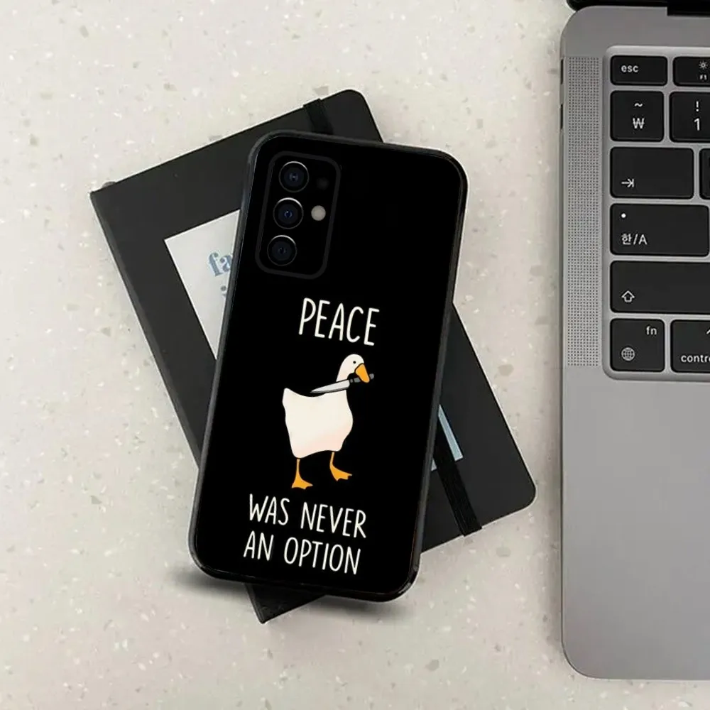 Cartoon Funny Duck Phone Case For Samsung S24,S21,S22,S23,S30,Ultra,S20,Plus,Fe,Lite,Note,10,9,5G Black Soft Cover