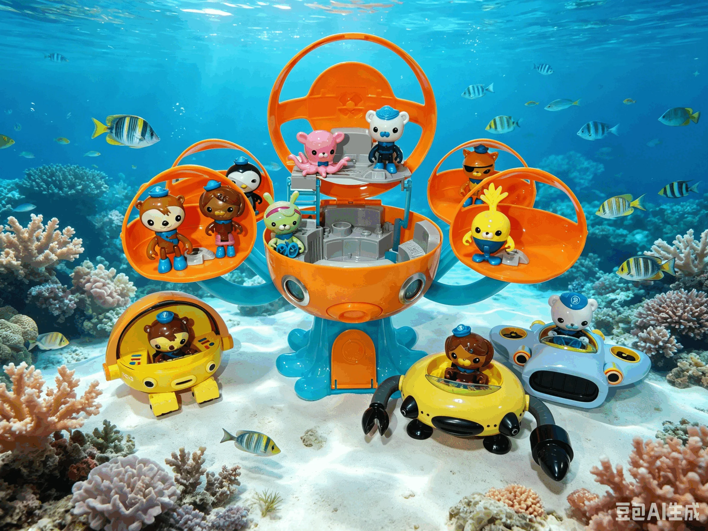 Zestaw Octonauts Octopod Castle Shark Adventure, figurki Barnacles, Peso, Kwazii, model sceny, zabawka, prezent urodzinowy dla dzieci
