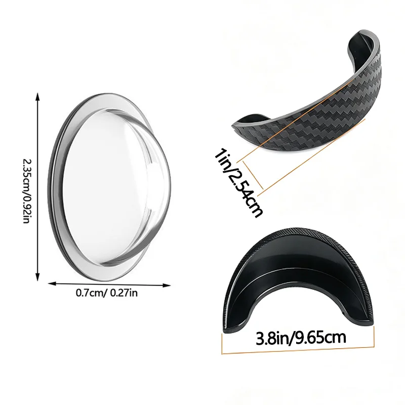 4/8 PCSUniversal Car Camera Protective Cover with Rain Shield, Imitation Carbon Fiber Rubber Lens Shade