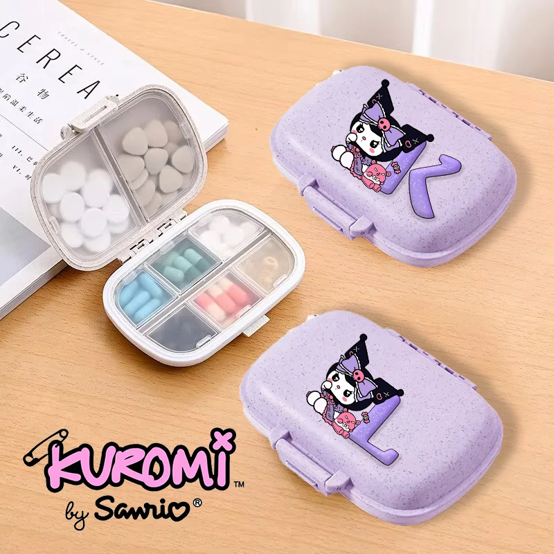 

Kuromi Mini Portable Pills Organizer Case 8 Grids PillBox Tablet Storage Container Travel Weekly Medicine Pill's Box Pill Case