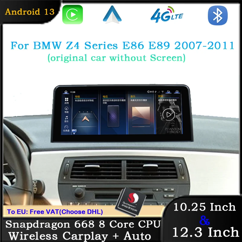 Android 13 Car Radio For BMW Z4 E89 2007-2011 256G Carplay Android Auto 8 Core Car Video Player Car Multimedia Player Navigation