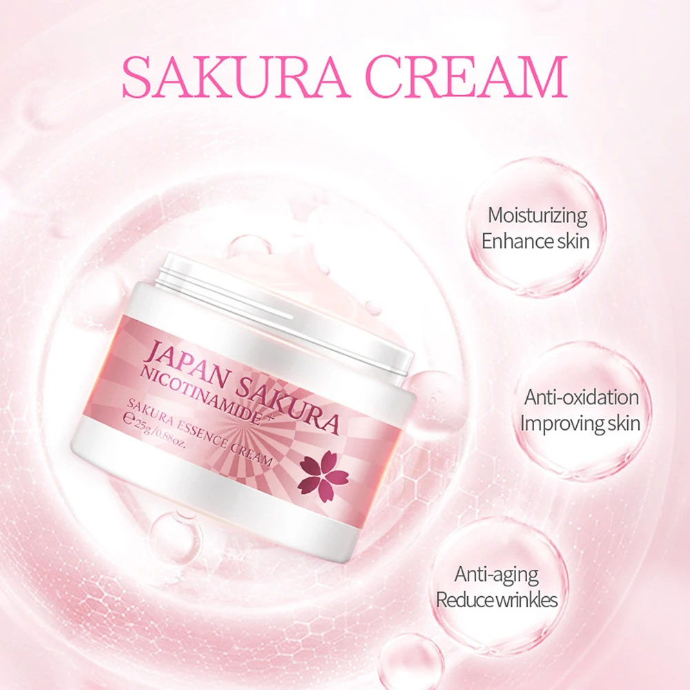 Hot Sale Sakura Facial Cleansing SkinCare Set Exfoliate Blackhead Mud Mask Moisturiz Repair Sleeping Mask FaceCare Essence Cream