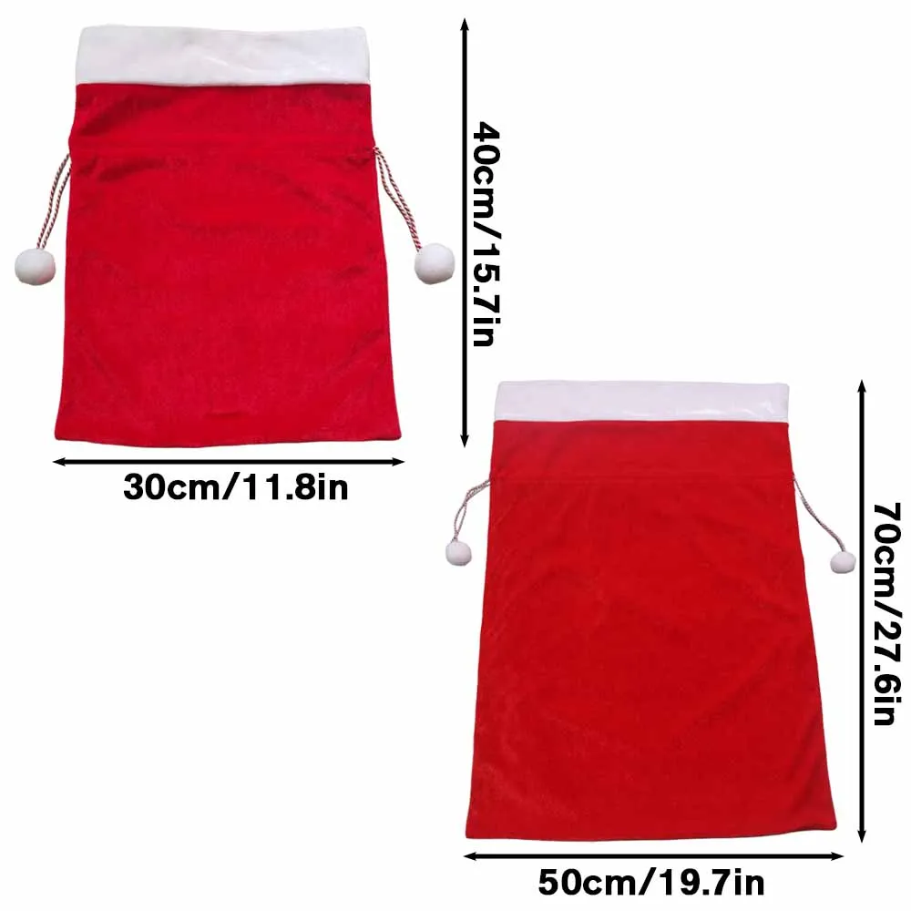 Large Christmas Santa Gift Bag Velvet Drawstring Sack for Xmas Presents Toys Holiday Party Decorations Storage Pouch