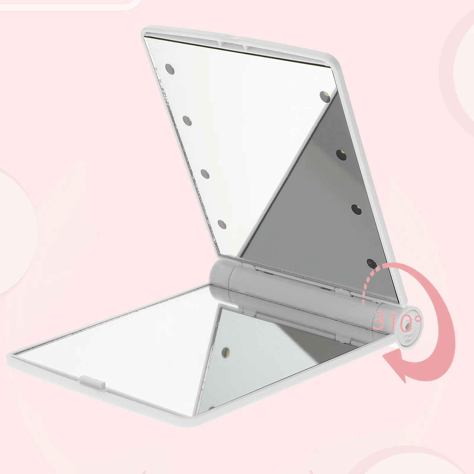 

Foldable Compact Makeup Mirror Portable Rechargeable LED Light Clear Surface Mirror High Definition for Travel