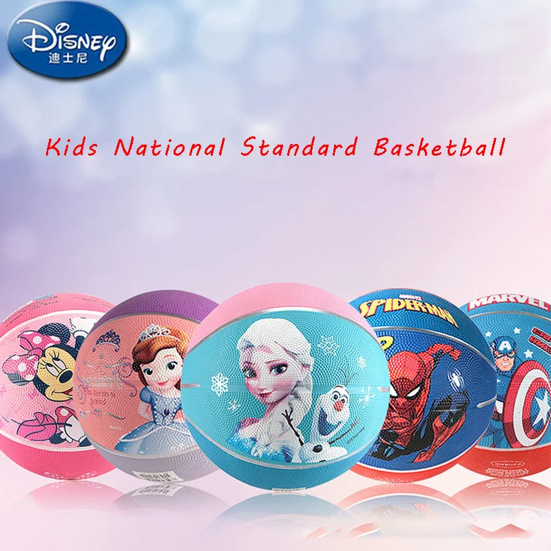 Disney Children's Rubber Frozen Basketball No. 3 No. 5 Kindergarten Special Racket Ball Baby Basketball Toys Spiderman Ball Gift