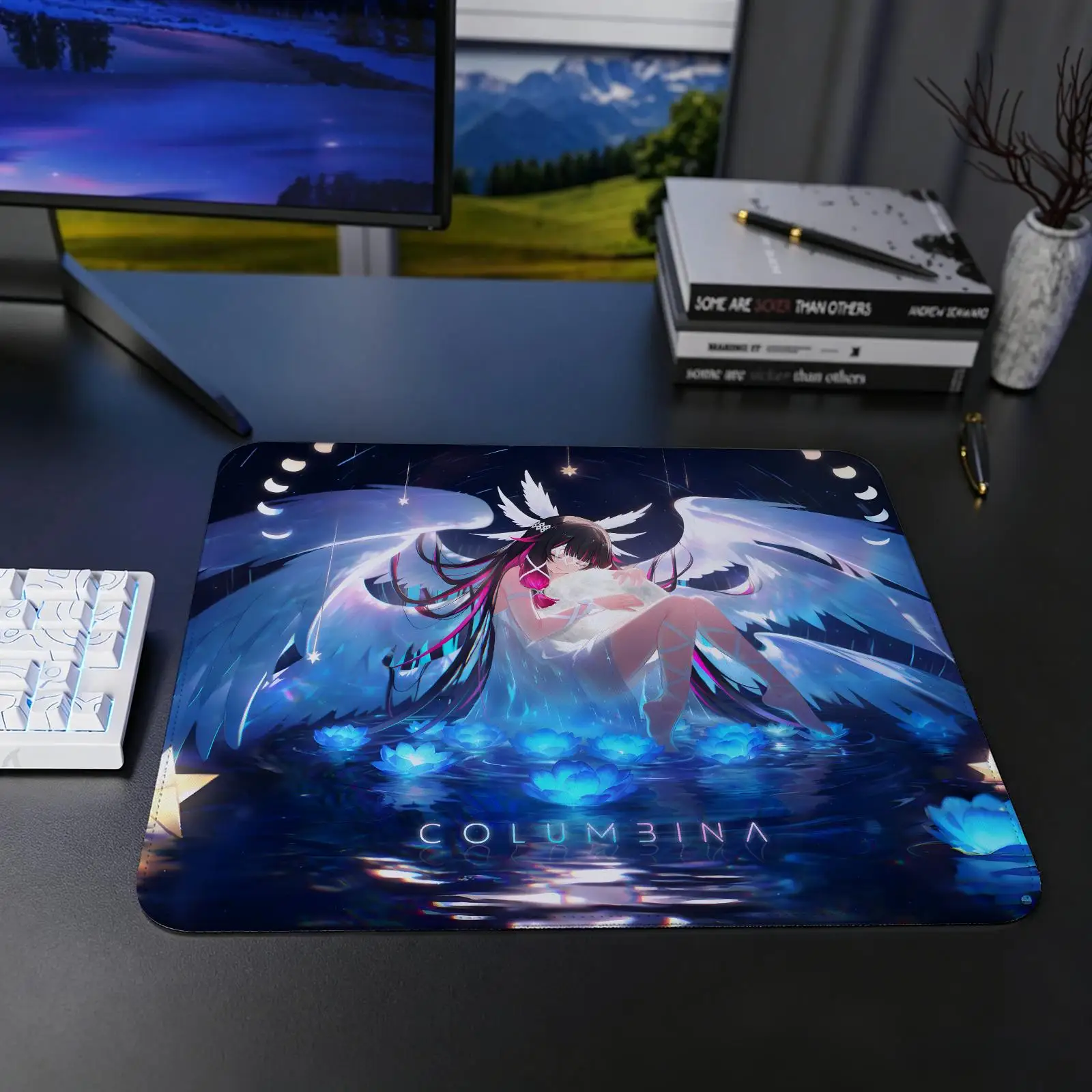 Genshin Impact Columbina Mouse Pad Regular gaming mouse pad S/M/L size Office mouse pad Laptop desk mat Stitched edge mouse pad