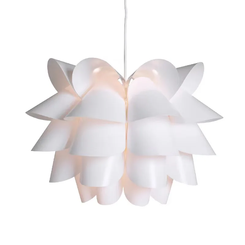 Imagem -02 - Lotus Chandelier Teto Pendant Lampshade Faça Você Mesmo Puzzle Luzes Abajur Moderna Quarto Estilo Norte Europeu