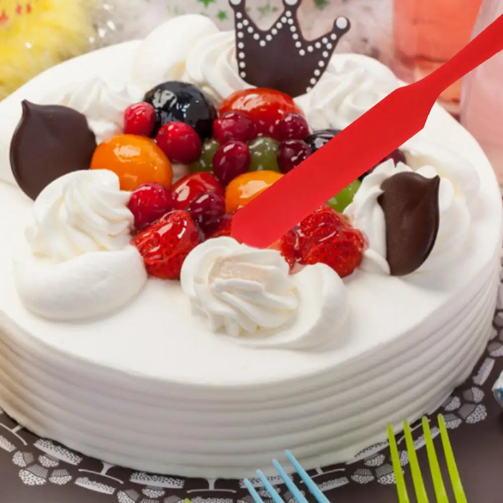 24cm Scraper With Hole Multi-use Silicone Anti-slid Handle Cream Spreader Macaron Color Matching Applying Peanut Butter Kitchen