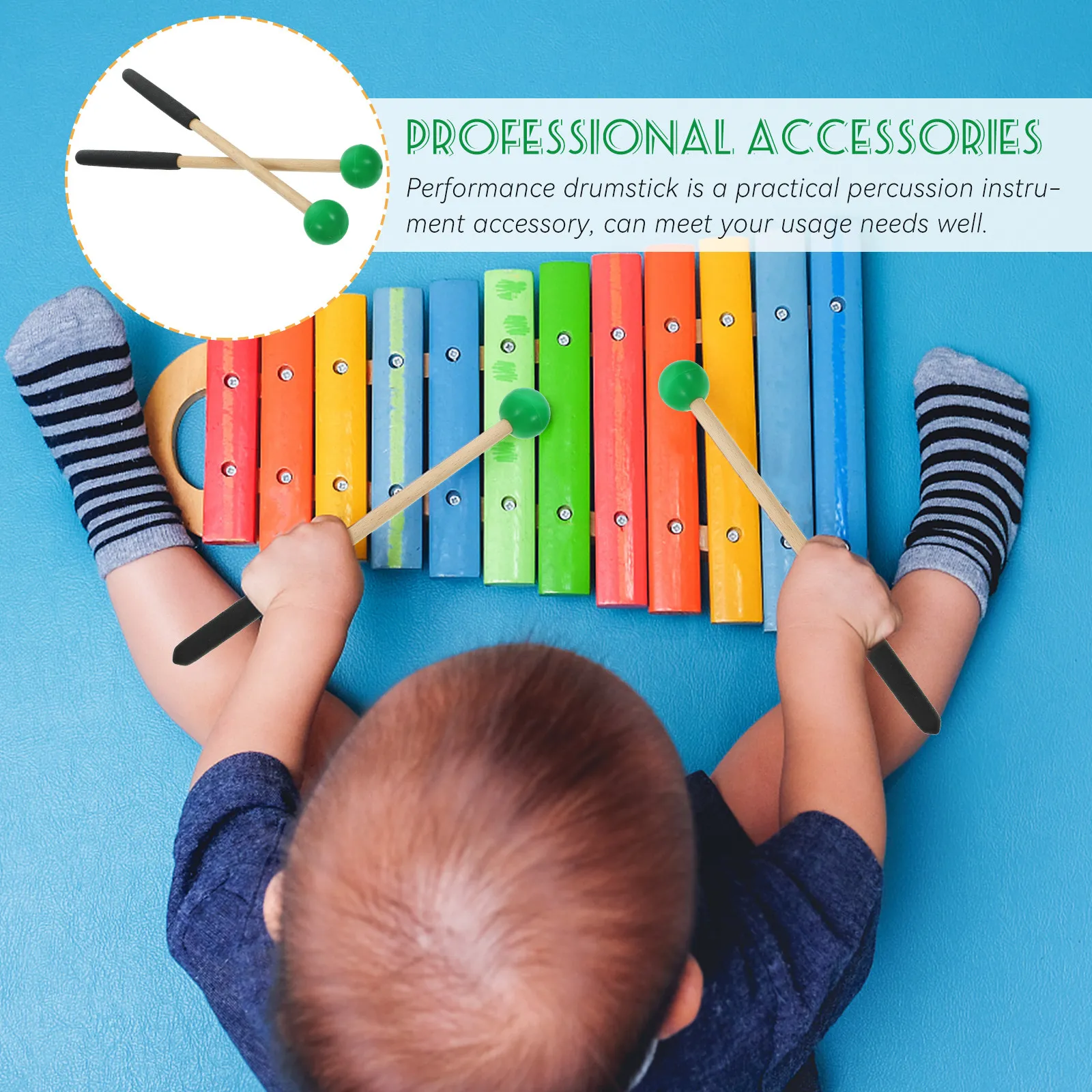

1 пара барабанных палочек для маримбы и тонг-драма, премиум-класса, с деревянной ручкой, легкие, для профессионального использования, для ударных инструментов