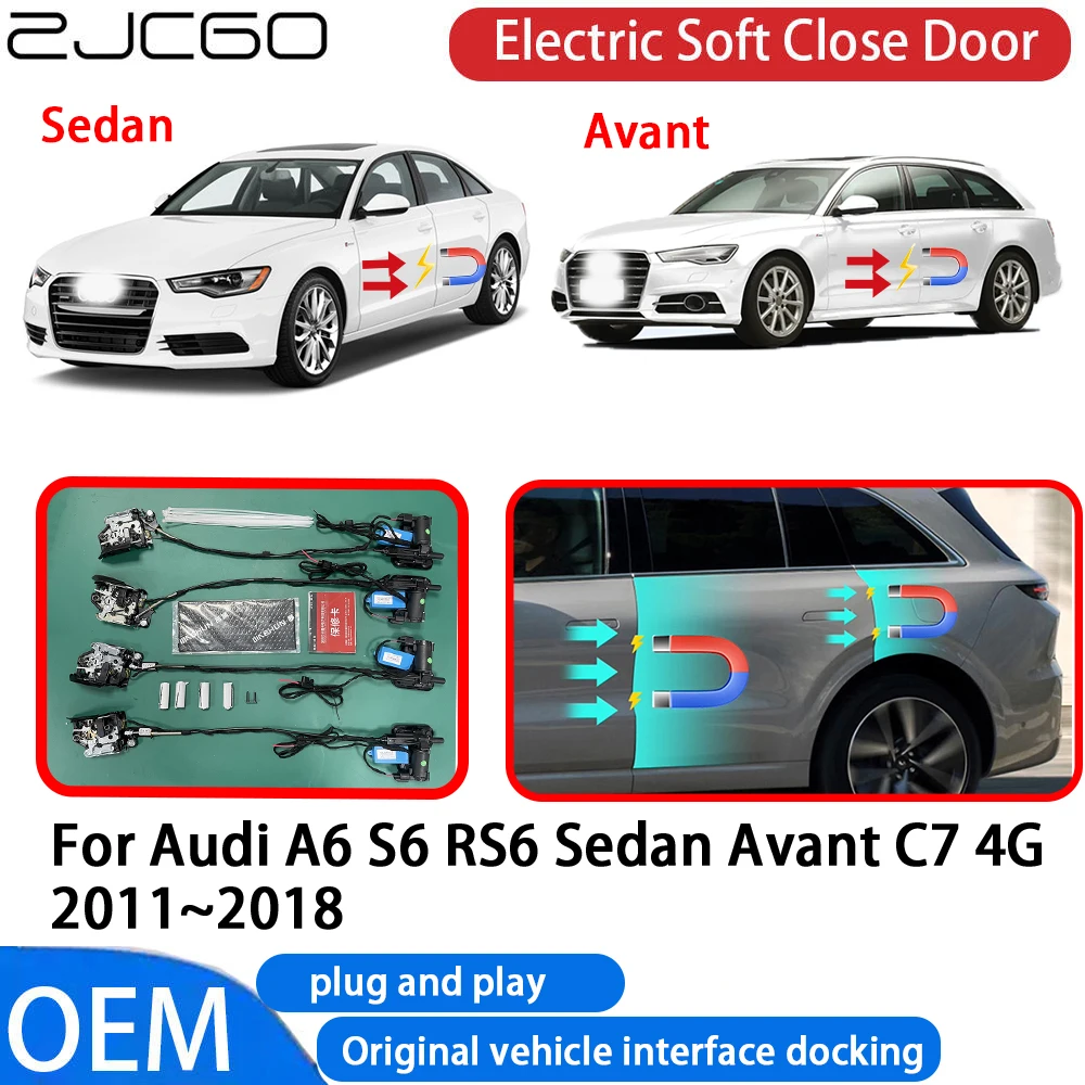 

ZJCGO for Audi A6 S6 RS6 Sedan Avant C7 4G 2011-2018 Car Automatic Electric Soft Close Door Closer System OEM Plug and Play