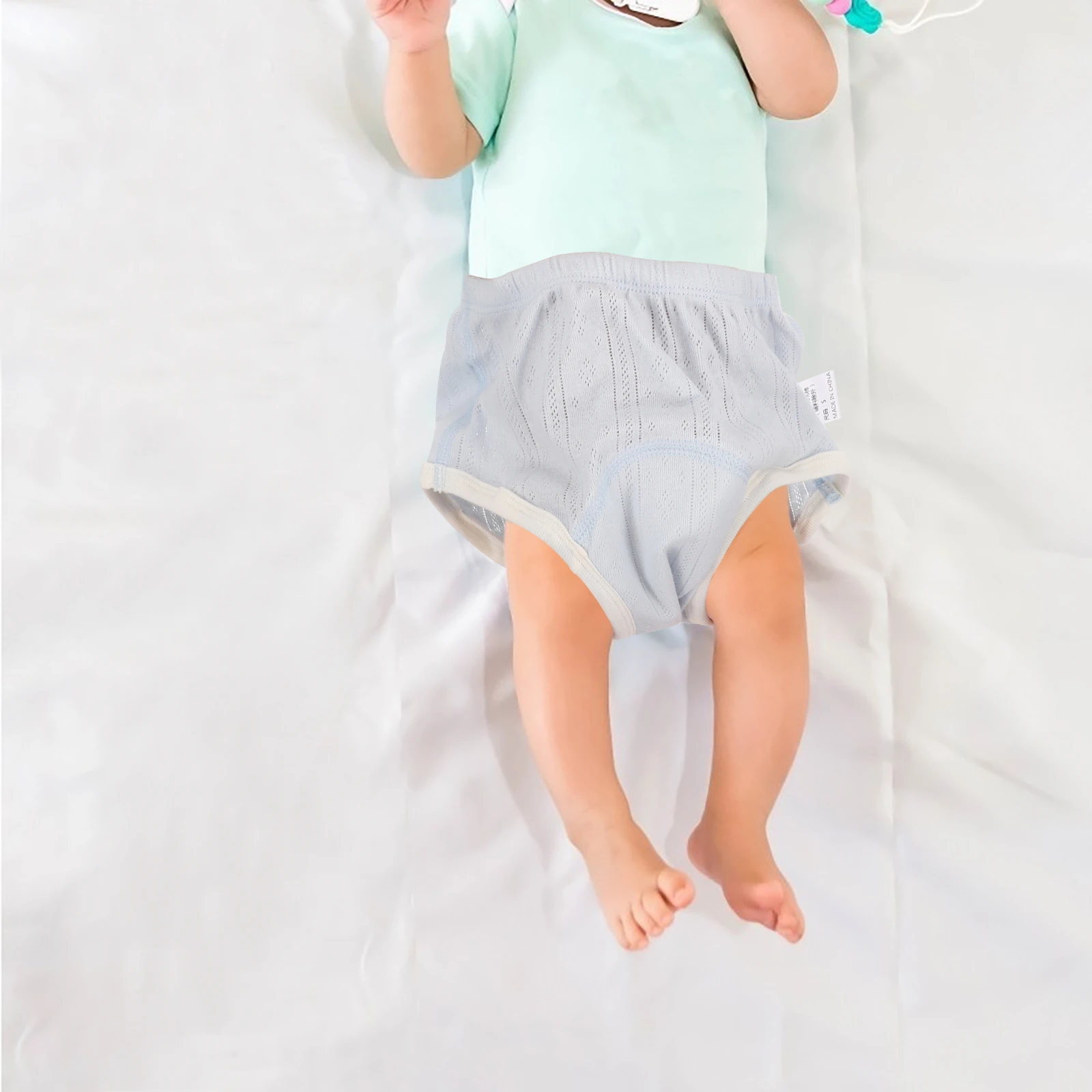 2 pçs respirável calças de treinamento do bebê algodão potty treinamento roupa interior à prova de vazamento calças de fraldas para crianças meninos meninas