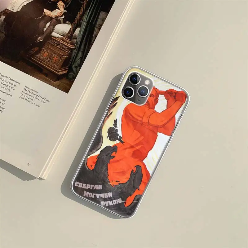 Retro Soviet printed advertising posters Phone Case For Apple Iphone 15 14 13 16 Pro Max Cover 11 12 Mini Fundas X XS Max XR 8 7