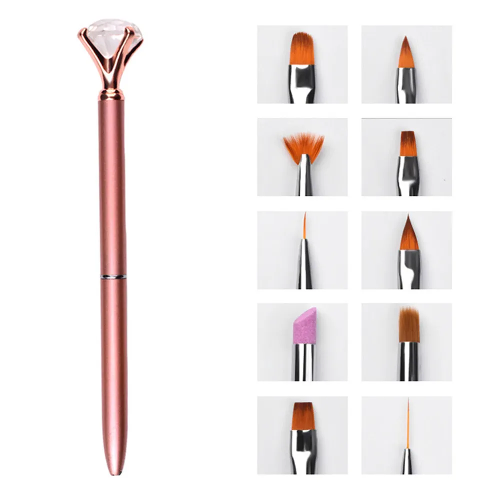 

11Pcs Nail Art Brush Pen Set Professional Liner Dotting Striping Drawing Tools Ergonomic Comfort Handle for Manicure DIY Nail