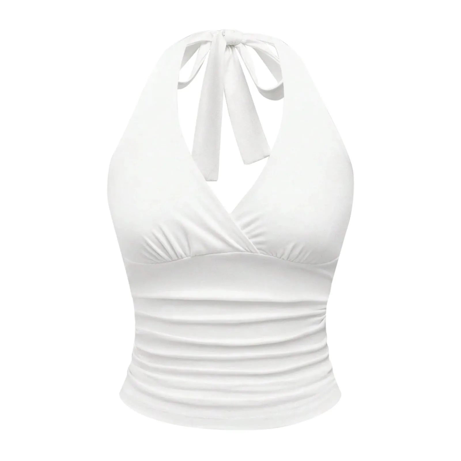 Sexy enges, hängendes Hals-Tanktop mit V-Ausschnitt, modisches Top für Damen, Street-Style, rückenfrei, einfarbig, Tank-Top, Sommer-Reisekleidung