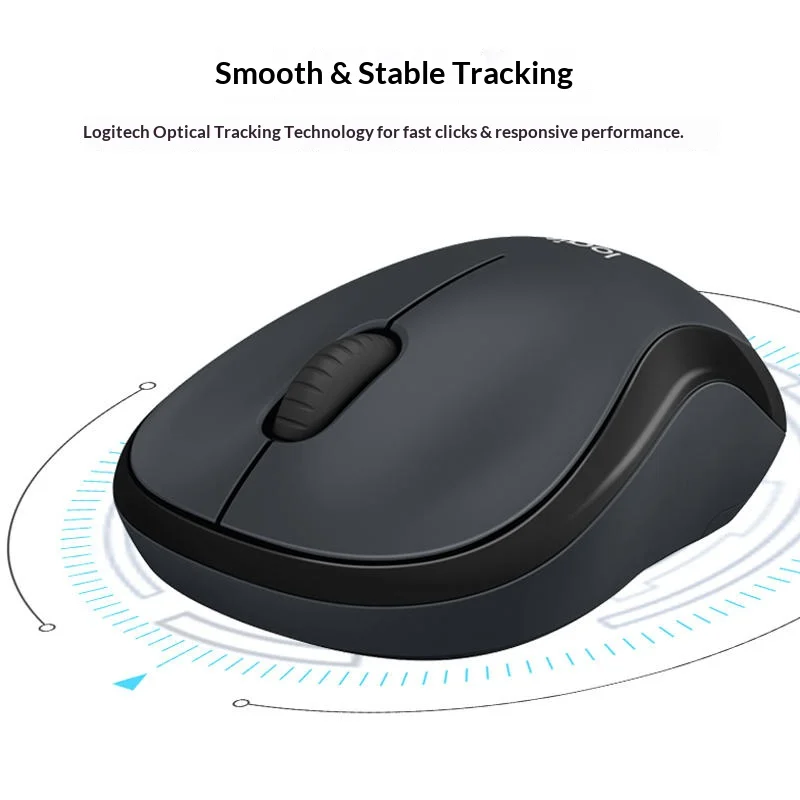 Mouse ottico wireless silenzioso M220 Logitech, risposta rapida, wireless per uso domestico e in ufficio