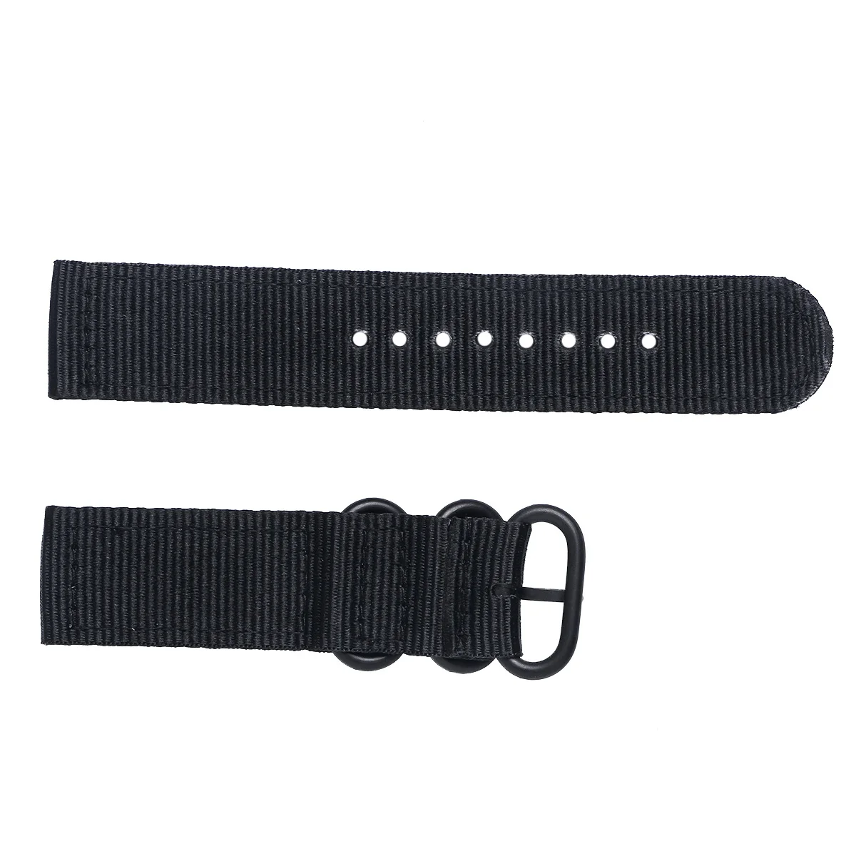 

20mm Watch Strap Webbing Durable 2-Joint Nylon Watch Band Wristband for Watch Replacement (Whole Black)