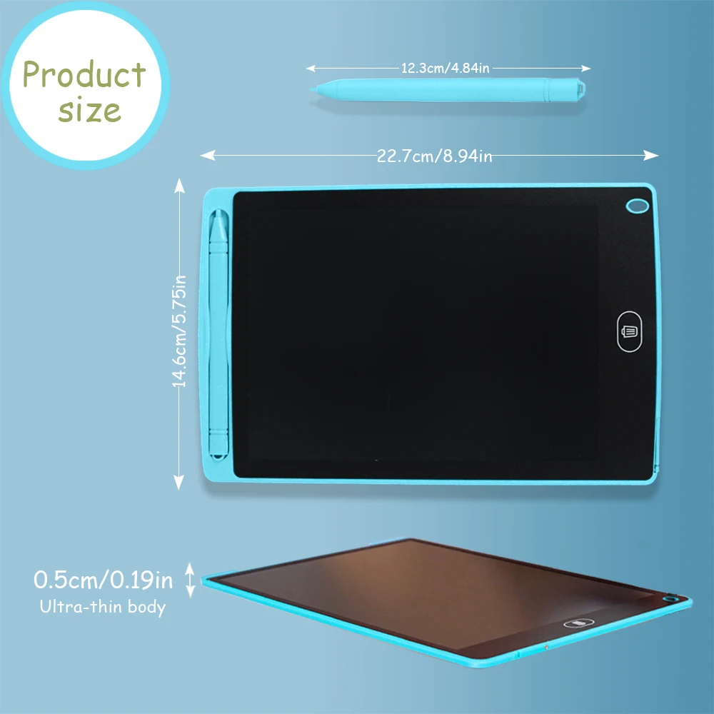 8.5 นิ้ว LCD เขียนแท็บเล็ตสำหรับเด็ก,กระดานวาดภาพเมจิกแบบใช้ซ้ำได้พร้อมสไตลัส,ลบได้ดูเดิลแพดของเล่นของขวัญสำหรับ 3-12Y เด็กหญิงเด็กชาย