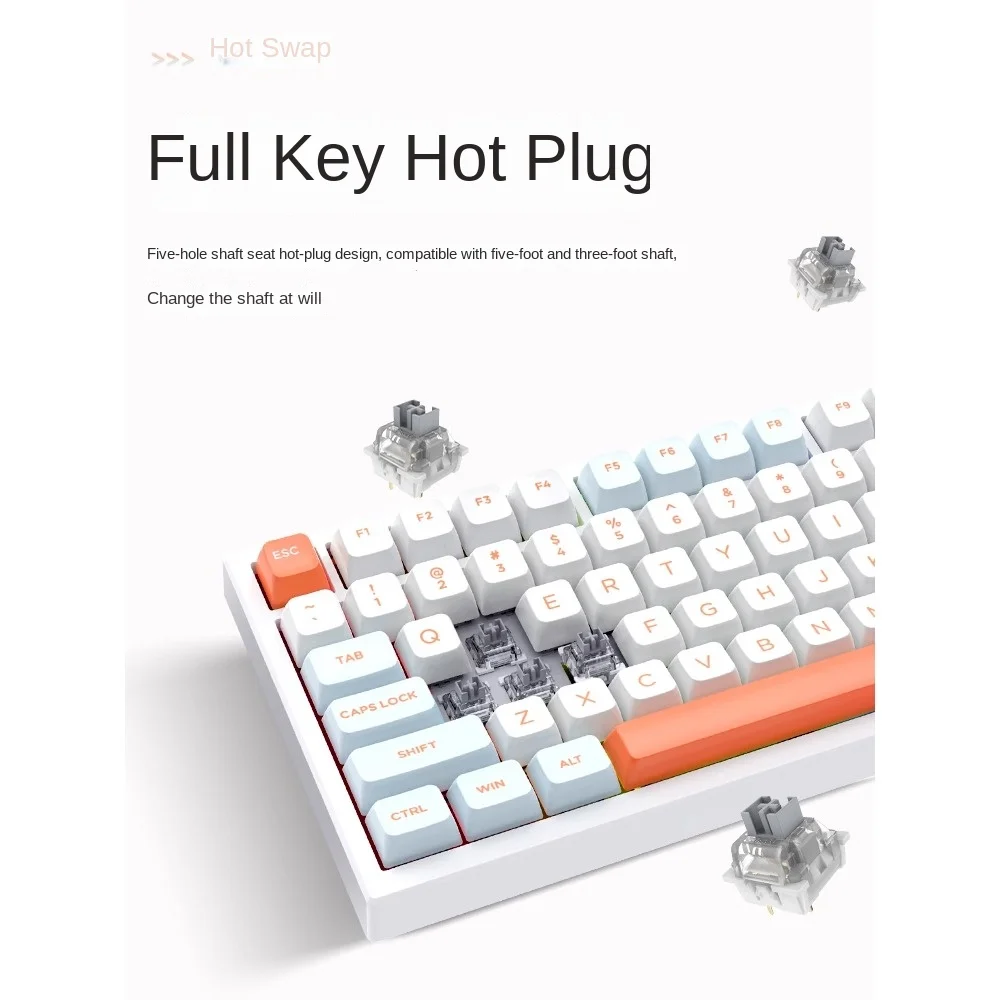 VGN N75 Customized Mechanical Keyboard Wired Gasket Construction 75% All Keys Hot-swappable Type-C 82 Keys RGB with Metal Knob