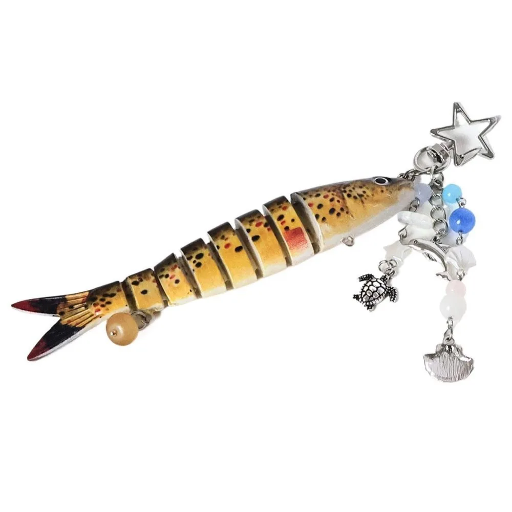 High-precision Handmade Fish Keychains Bionic Design Phone Lanyard Artificial Fish Pendant Lifelike Hanging Decor