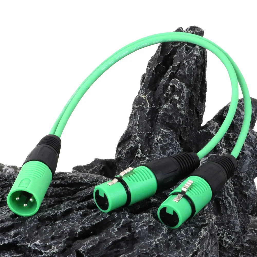 Plastic Shell 3Pin XLR Male/Female to Dual XLR Female/Male Jack Adapter Converter Extension Cable for Amp Speaker MIC Mixer