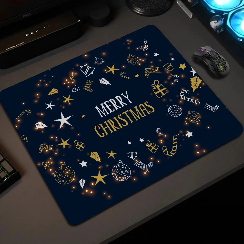 

Merry Chrismas Mousepad Small LockEdge Mouse Pad For Gamers Computer Desk Pad Anti-slip Rubber