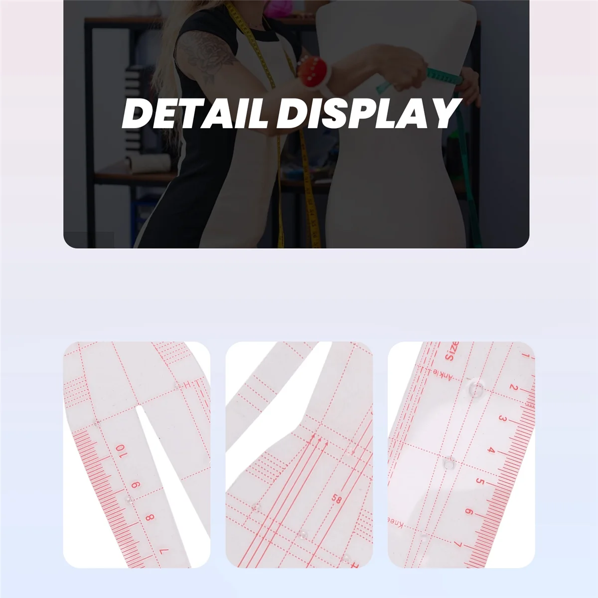 Fashion Illustration Rulers Sketching Templates Ruler Sewing Humanoid Patterns Design Clothing Measuring,Combination Rare