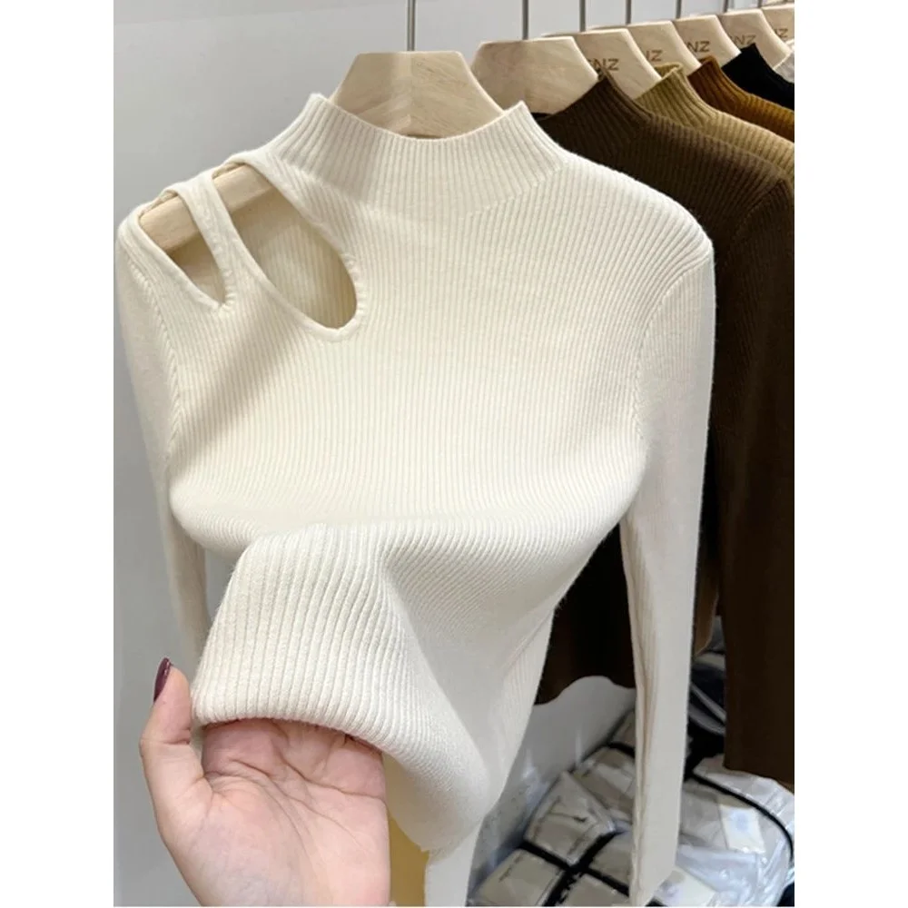 

Women's Turtlene Knitted Sweater Ribbed Pullovers Cleanfit Sle Autumn Win Collection 206 Winter Thiened Material