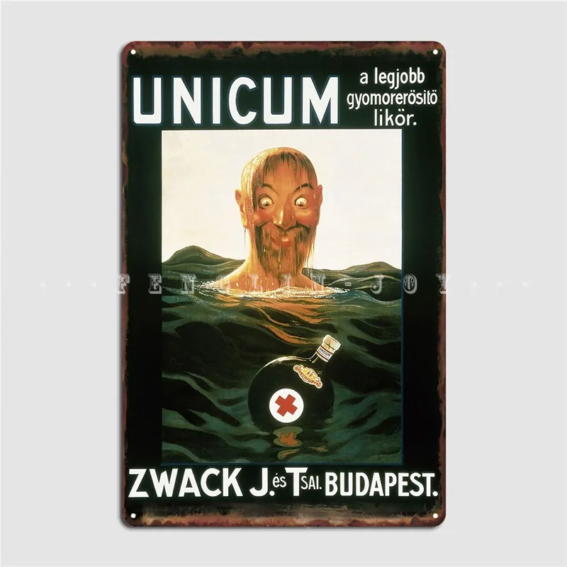 Zwack Unicum-Póster de hojalata para hombre, cartel de PLACA de Metal para Club, fiesta, Club, Bar, crear decoración de pared
