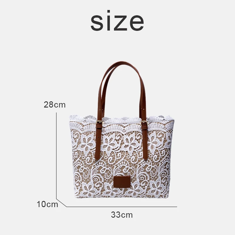 Chinese Style Lace TTote Bags For Women Luxury Designer Handbag And Purse 2024 New In PU Flower Large Capacity Underarm Shoulder