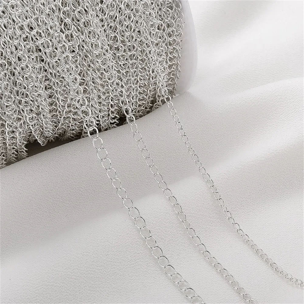 

Copper Chain Plated S925 Silver Ponytail Chain Loose Chain Handmade Diy Bracelet Necklace Extended Chain Jewelry Material