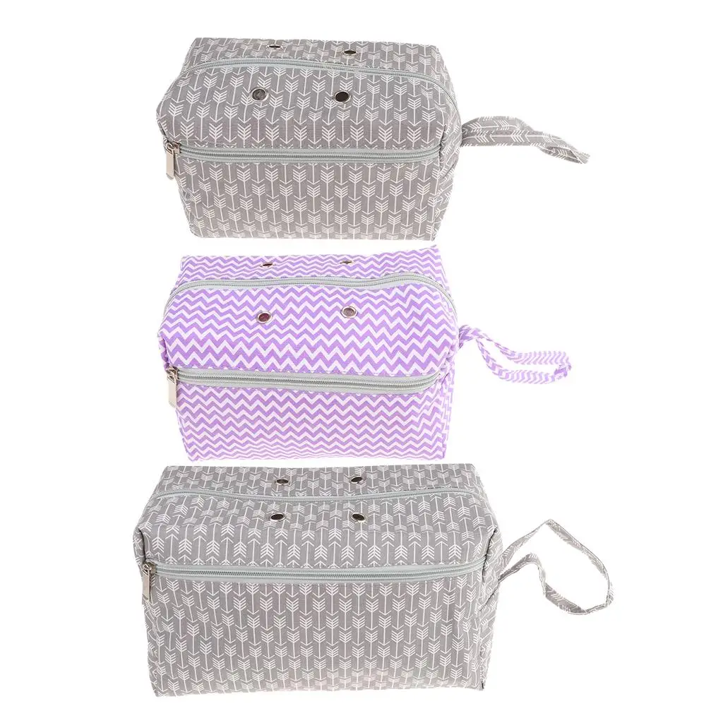 Crocheting Knitting Storage Tote Bag With Feed Hole for Yarn