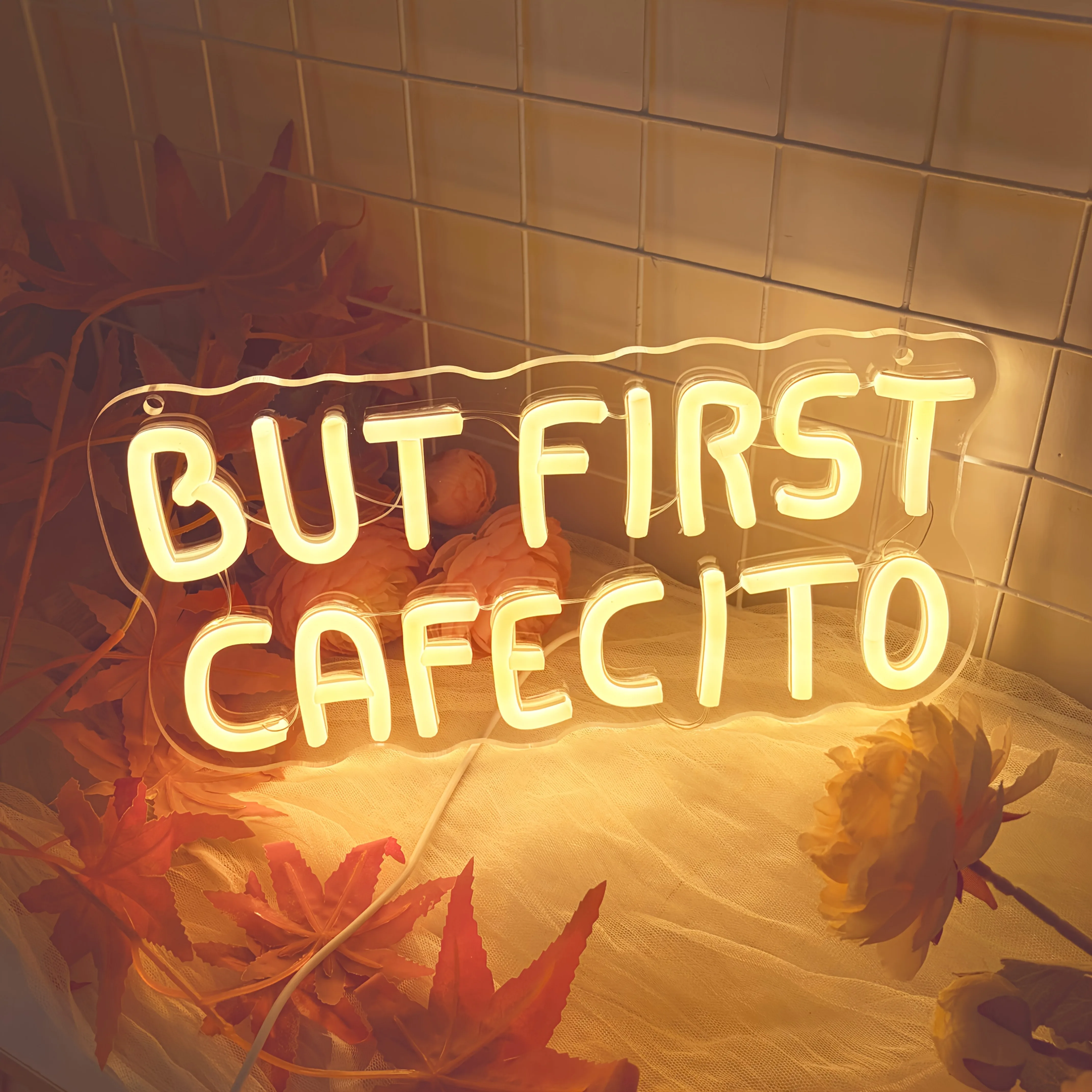 

But First Cafecito Neon Sign USB Dimmable LED Neon Light Sign for Coffee Bar Kitchen Office Home Cafe Man Cave Party Decor Gifts