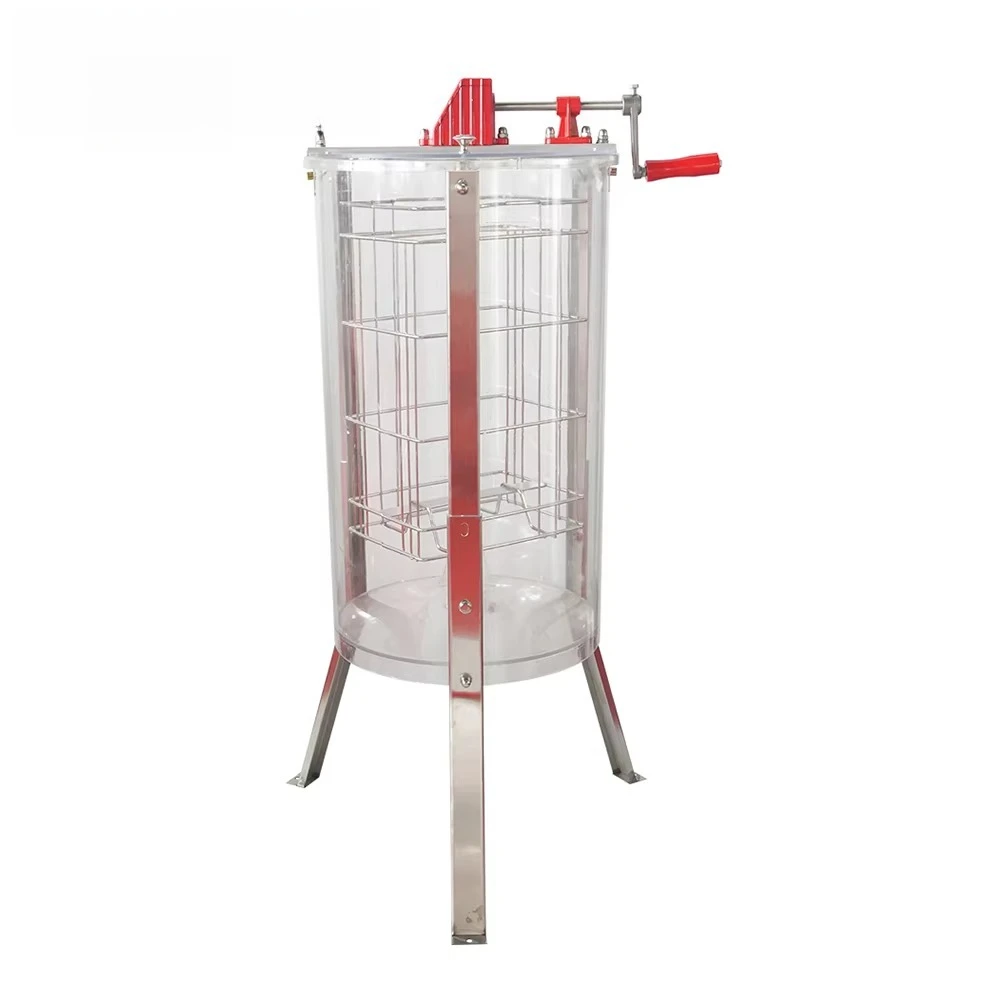 

Local US Manual Honey Processing Machine 2 Frames Clear Acrylic Material Centrifugal Extractor Beekeeping Equipment After-sales