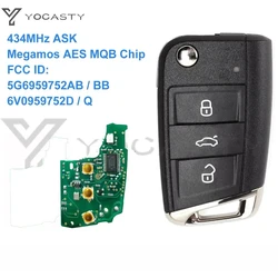 YOCASTY-mando a distancia para llave de coche, dispositivo con Chip MQB para VW Golf Mk7 Polo Tiguan Skoda Octavia Leon 2012-20175G6959752AB BB 6V0959752D, 433MHz