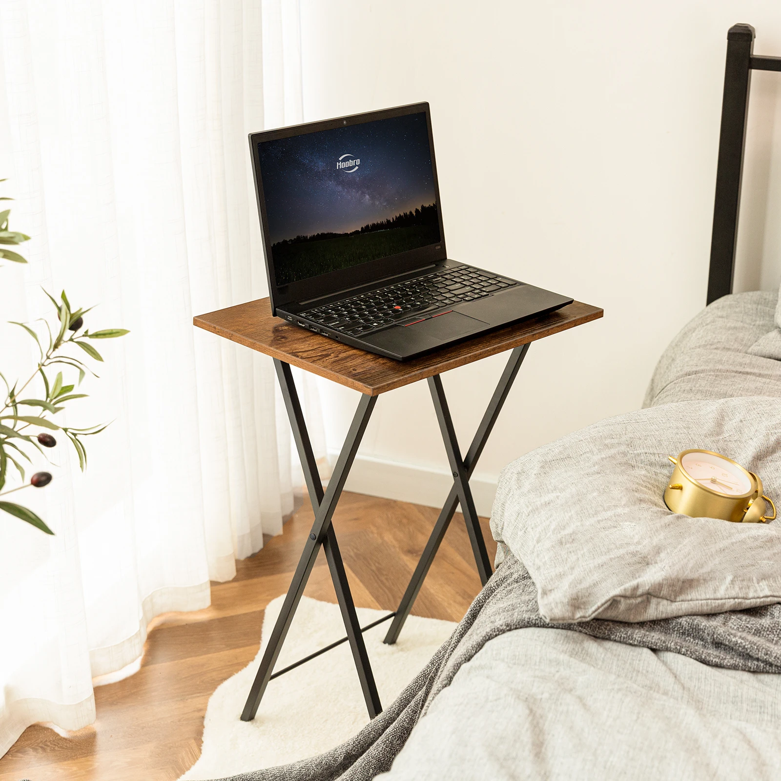 Beistelltisch, Sofatisch, klappbarer Tablett-Tisch, Serviertisch, Snacktisch, Industriestil, Couchtisch, TV-Tablett für kleine Räume