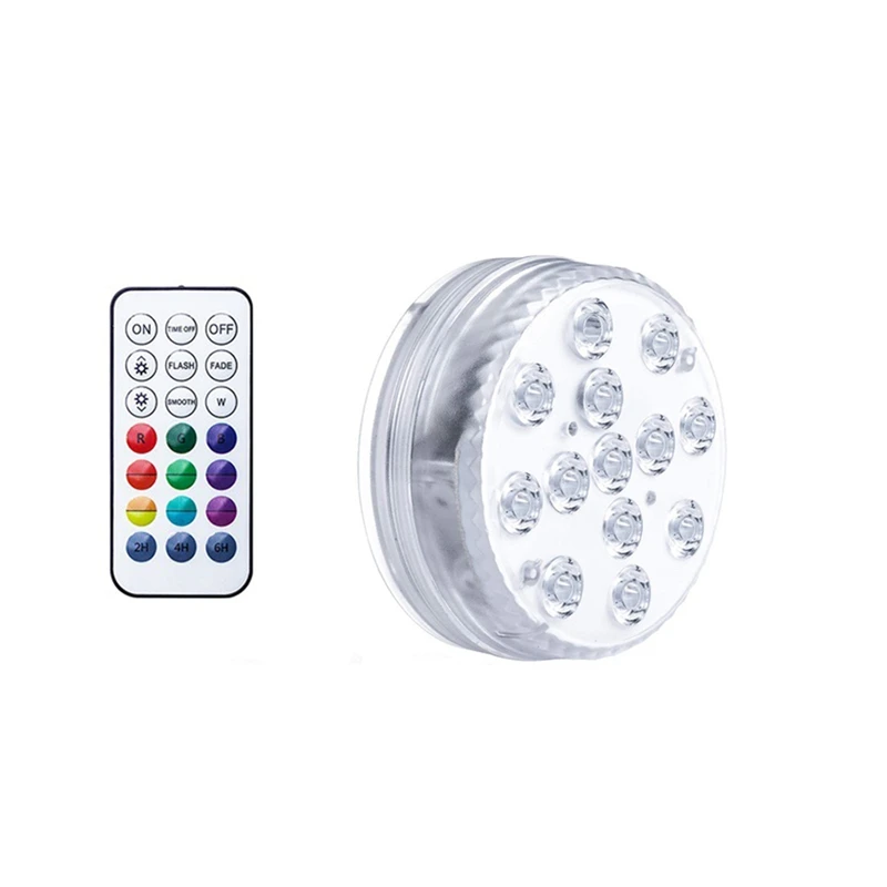 Luz LED RGB sumergible con imán y ventosa para piscina, luz subacuática de noche para estanque, 13 Led