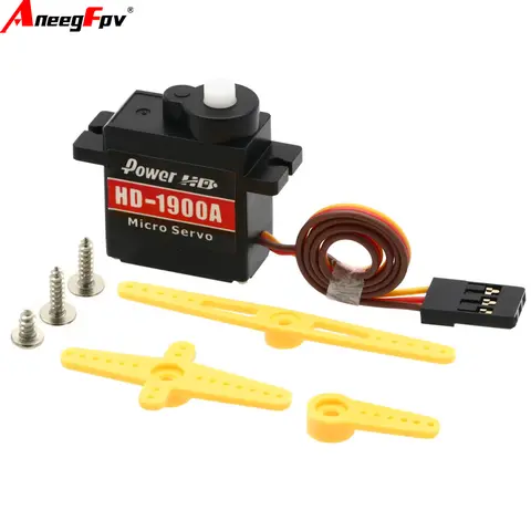 Power HD Micro Mini Analog Servo1,5 kg/9 g HD-1900A mit POM-Getriebe und Kunststoffgehäuse (kompatibel mit FUTABA/JR), Mini-Größe für RC-Spielzeug