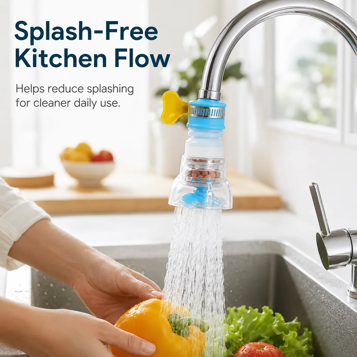 Faucet Mount Water Filter System, 3-Layer Filtration with Visible Filter Element for Sink and Bathroom