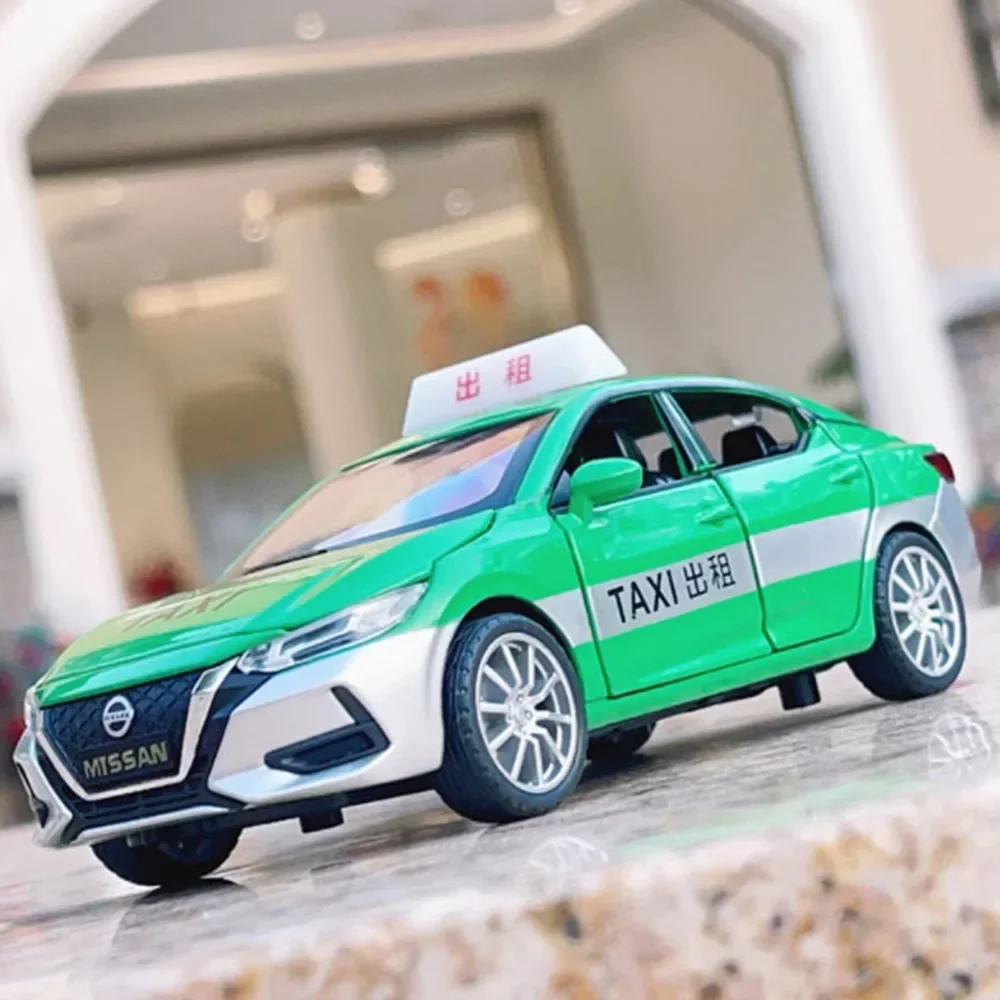 1:32 SYLPHY Miniatuur Taxi Speelgoedautomodellen Legering Diecast GTR34 Sportwagens Geluid Licht Deuren Geopend Trek Voertuig Speelgoed Geschenken
