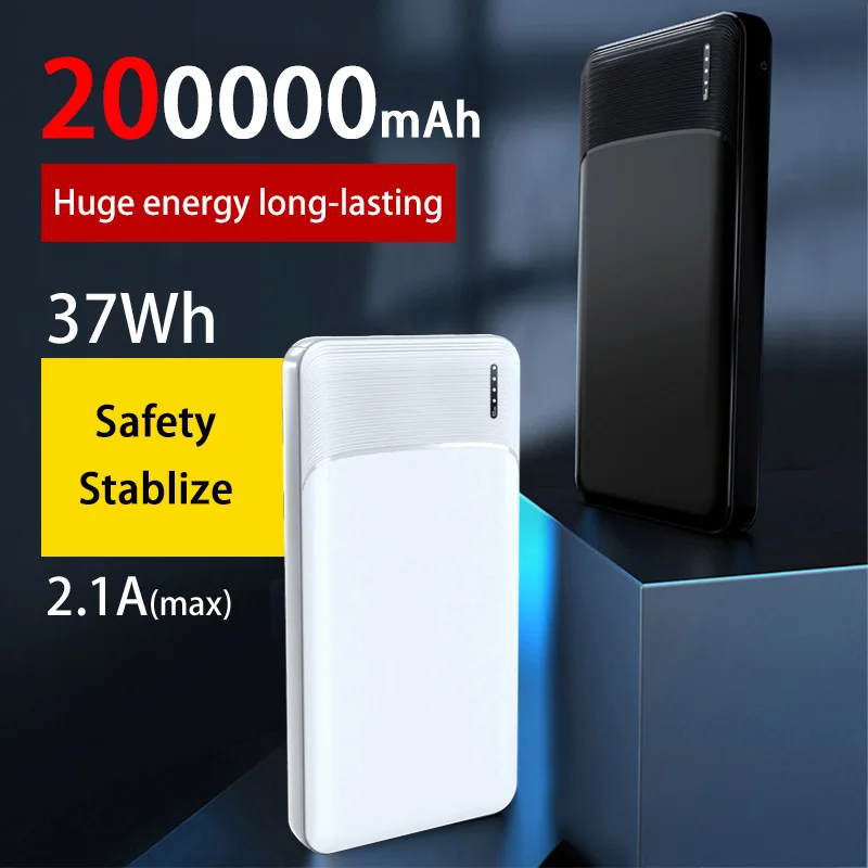 200000mAh PowerBank 120W Portable Super Fast Charger External Battery PowerBank High Capacity PowerBank For iPhone Samsung
