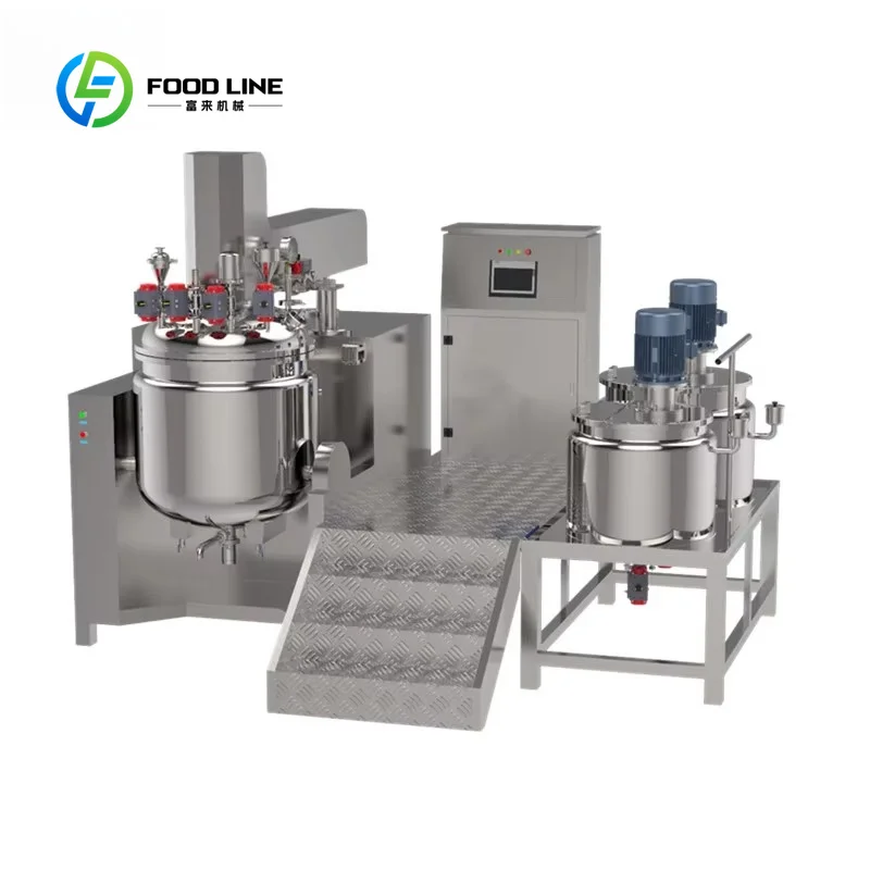 Vacuum Homogenizing Emulsifier Factory Price SUS316L Hydraulic Homogenizer Mixer 100 Liter For Cosmetic Production