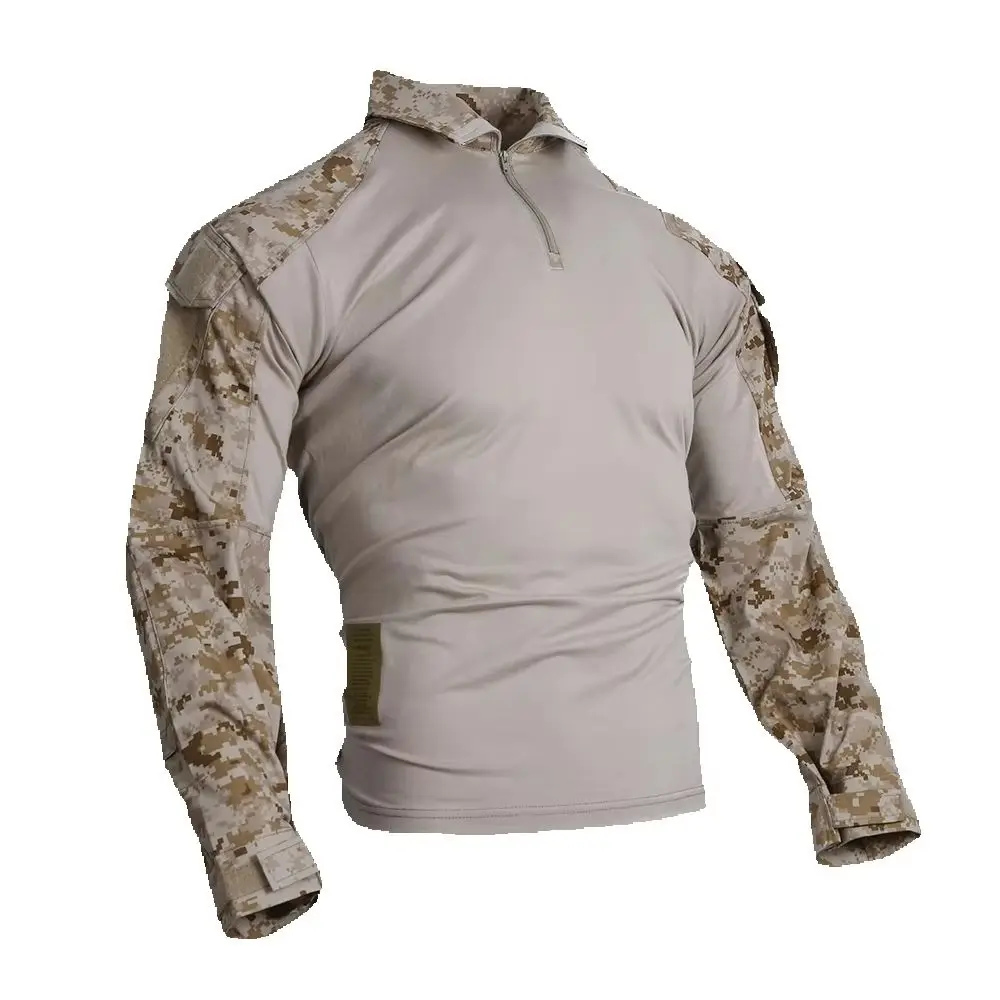 Emersongear E3 Combat Shirts Mens Een3 Tops Camoflage T-Shirt Long Sleeve Hunting Training Outdoor Hiking Camping AOR1 EM8575