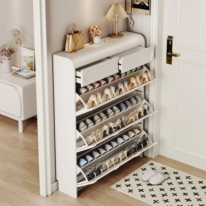 Modern White Tipping Shoe Cabinet Organizer Entryway Nordic Designer Shoe Rack Ultra Thin Meuble A Chaussure Iture Home